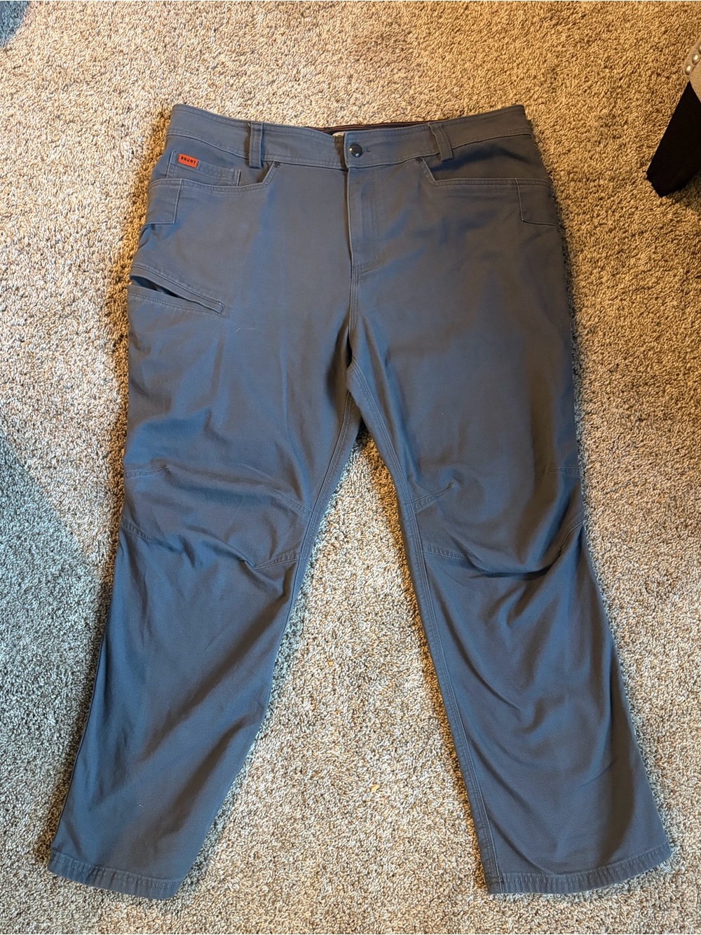Brunt Pants Mens 38x30 Gray Canvas Chino Workwear Stretch Pockets Relaxed Fit
